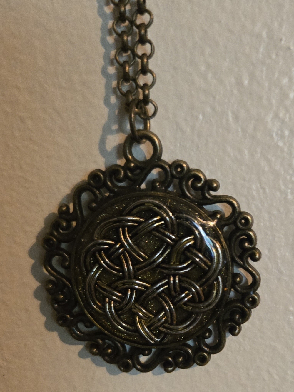 Hand Crafted Antique-Style Bronze Celtic Knot Pendant Necklace